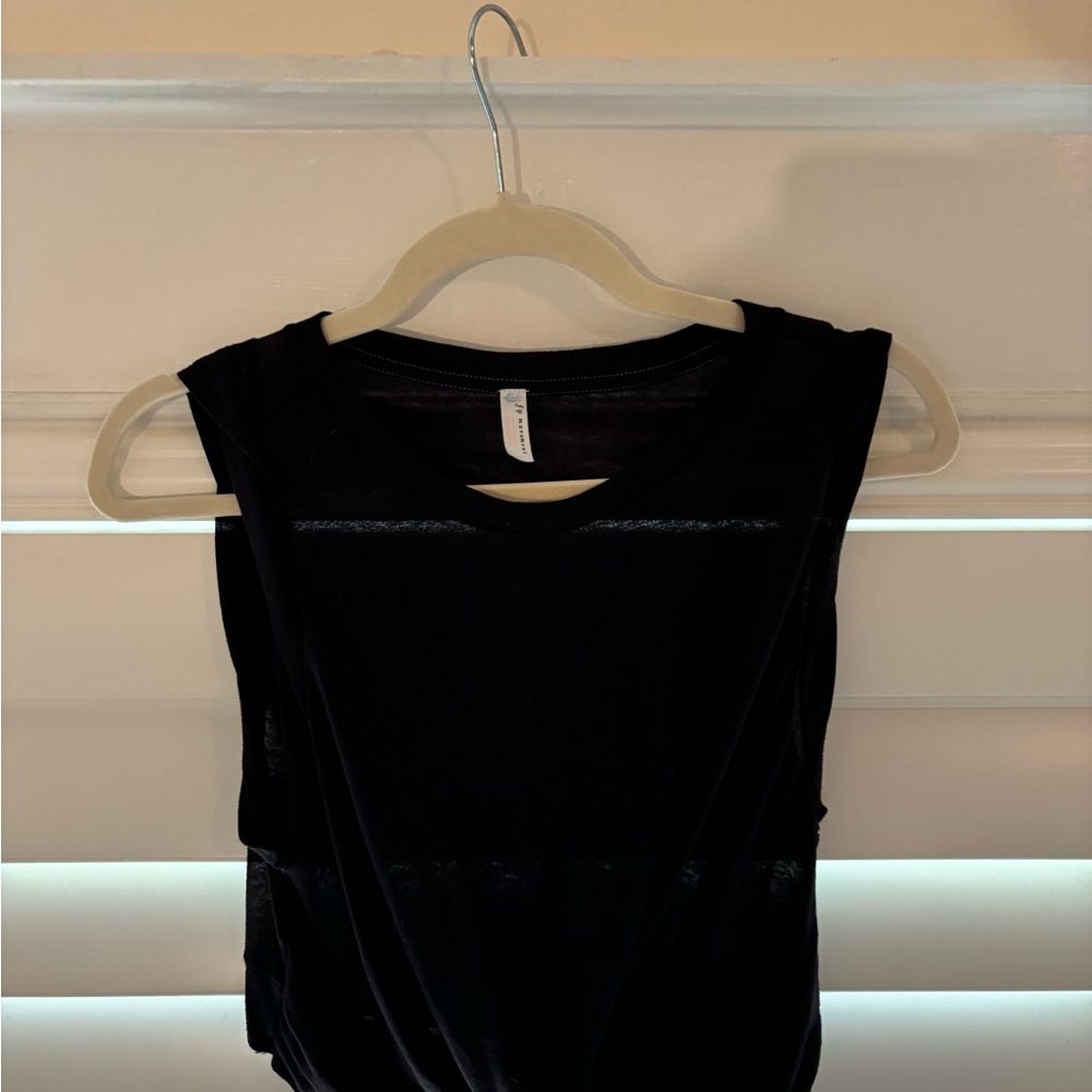 FP Movement Black Cut Out Ruched Tank Top